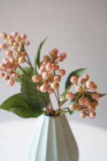 画像2: 【御仏壇用のお供え花+花器セット】モーヴピンクの木の実 + 花器（アクア） (2)