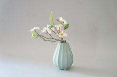 画像4: 【御仏壇用のお供え花+花器セット】花みずき（薄ピンク） + 花器（アクア） (4)