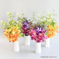 画像6: お墓用高級造花 【MEMORIES PREMIUM】蘭の花束 〜極み〜（紫・１対または単品） (6)