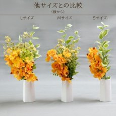 画像5: お墓用高級造花 【MEMORIES PREMIUM】蘭の花束（黄色・Mサイズ・１対） (5)